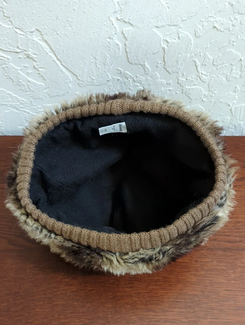 Joe Boxer Furry Light Brown Bear Fleece Lined Hat with Sequin Ears One Size